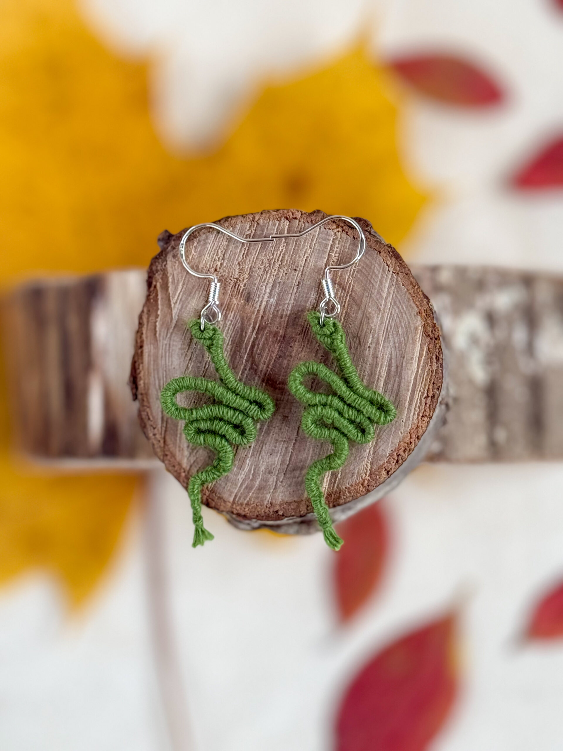 Boucles d’oreilles « Manasa » – Vert Mousse – Image 2