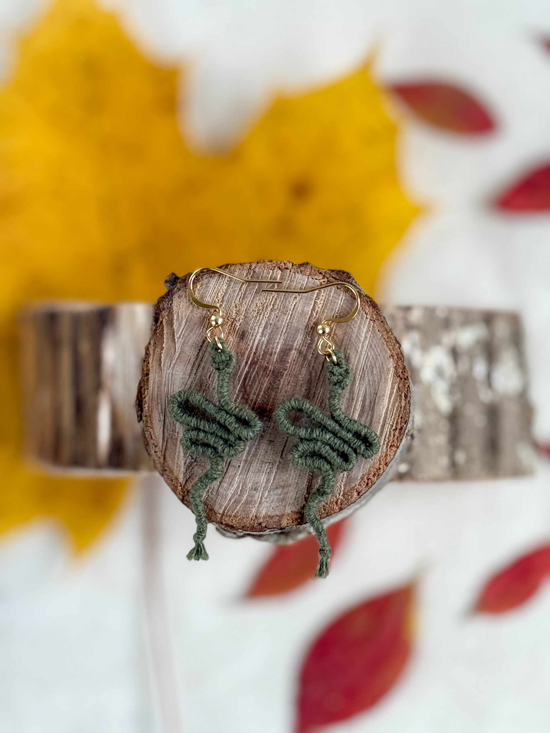 Boucles d'oreilles "Manasa" - Kaki