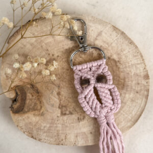 Porte-clés Chouette - Rose Pastel