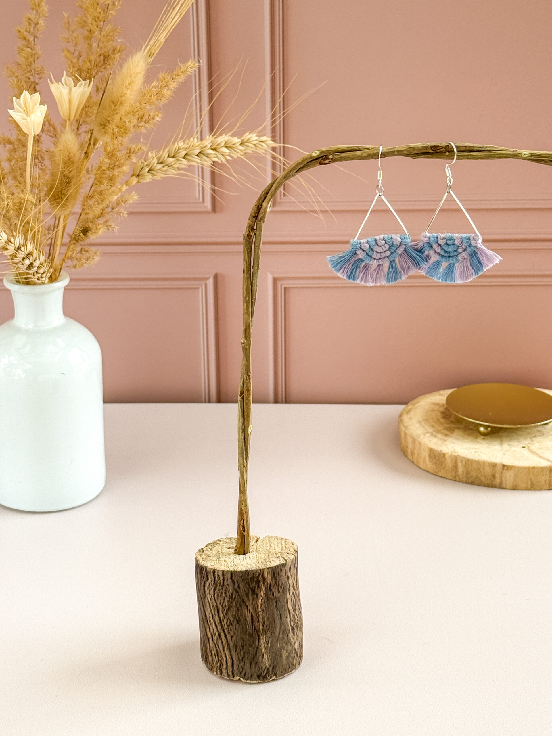 Boucles d'oreilles "Céleste - Eveil" - Bleu parfait & Lavande – Image 2