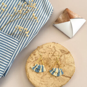 Boucles d'oreilles "Céleste - Eveil" - Bleu Parfait & Jaune Beurre