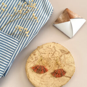 Boucles d'oreilles "Céleste - Eveil" - Terracotta & Mocha Mousse