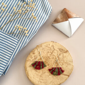 Boucles d'oreilles "Céleste - Eveil" - Avocat & Vin Rouge