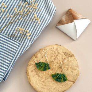 Boucles d'oreilles "Céleste - Eveil" - Vert Sapin & Vert Mousse