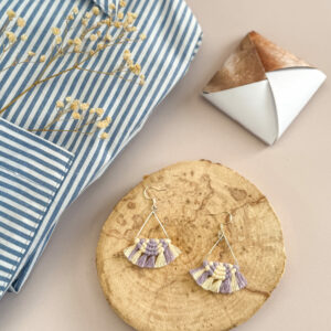 Boucles d'oreilles "Céleste - Eveil" - Lavande & Jaune Beurre