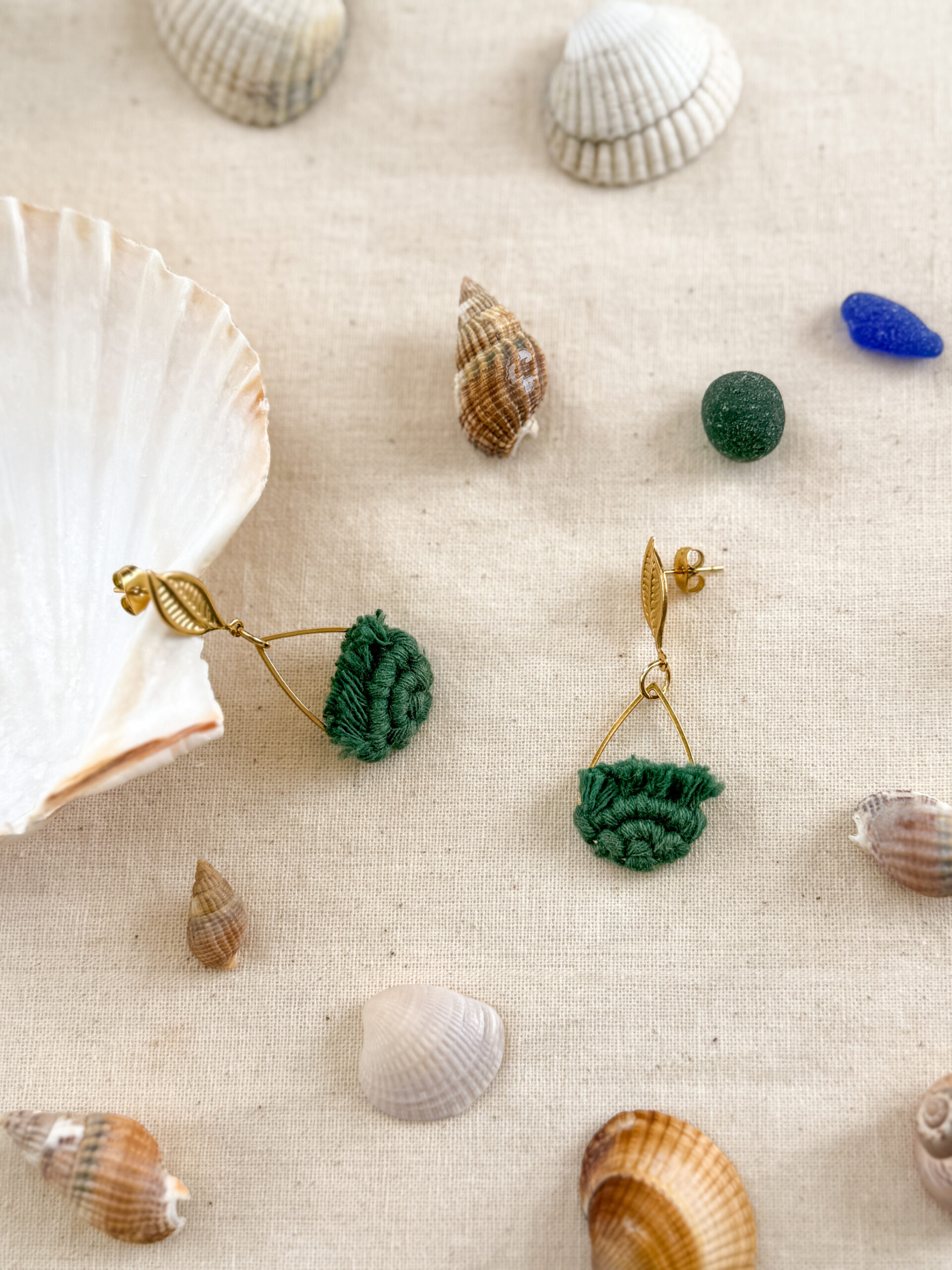 Boucles d’oreilles « Ondine » -Vert Sapin – Image 2