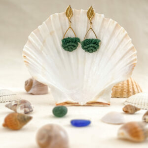 Boucles d’oreilles « Ondine » -Vert Sapin