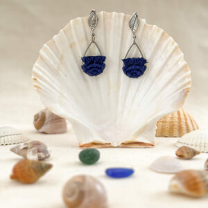 Boucles d'oreilles "Ondine" - Bleu Encre