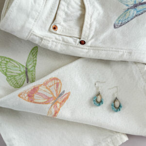 Boucles d'oreilles "Brin de Vie" - Bleu Oeuf de Canard