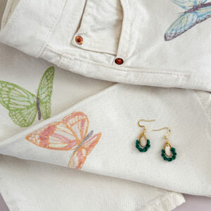 Boucles d'oreilles "Brin de Vie" - Vert Sapin