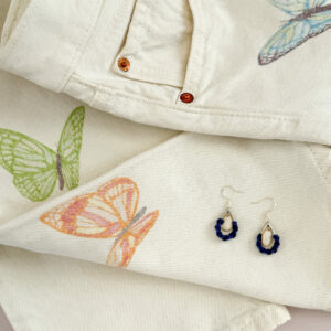 Boucles d'oreilles "Brin de Vie" - Bleu-Encre