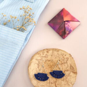 Boucles d'oreilles "Céleste" - Bleu Encre