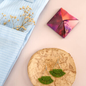 Boucles d'oreilles "Céleste" - Vert Mousse