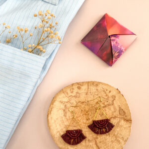 Boucles d'oreilles "Céleste" - Bordeaux Doré