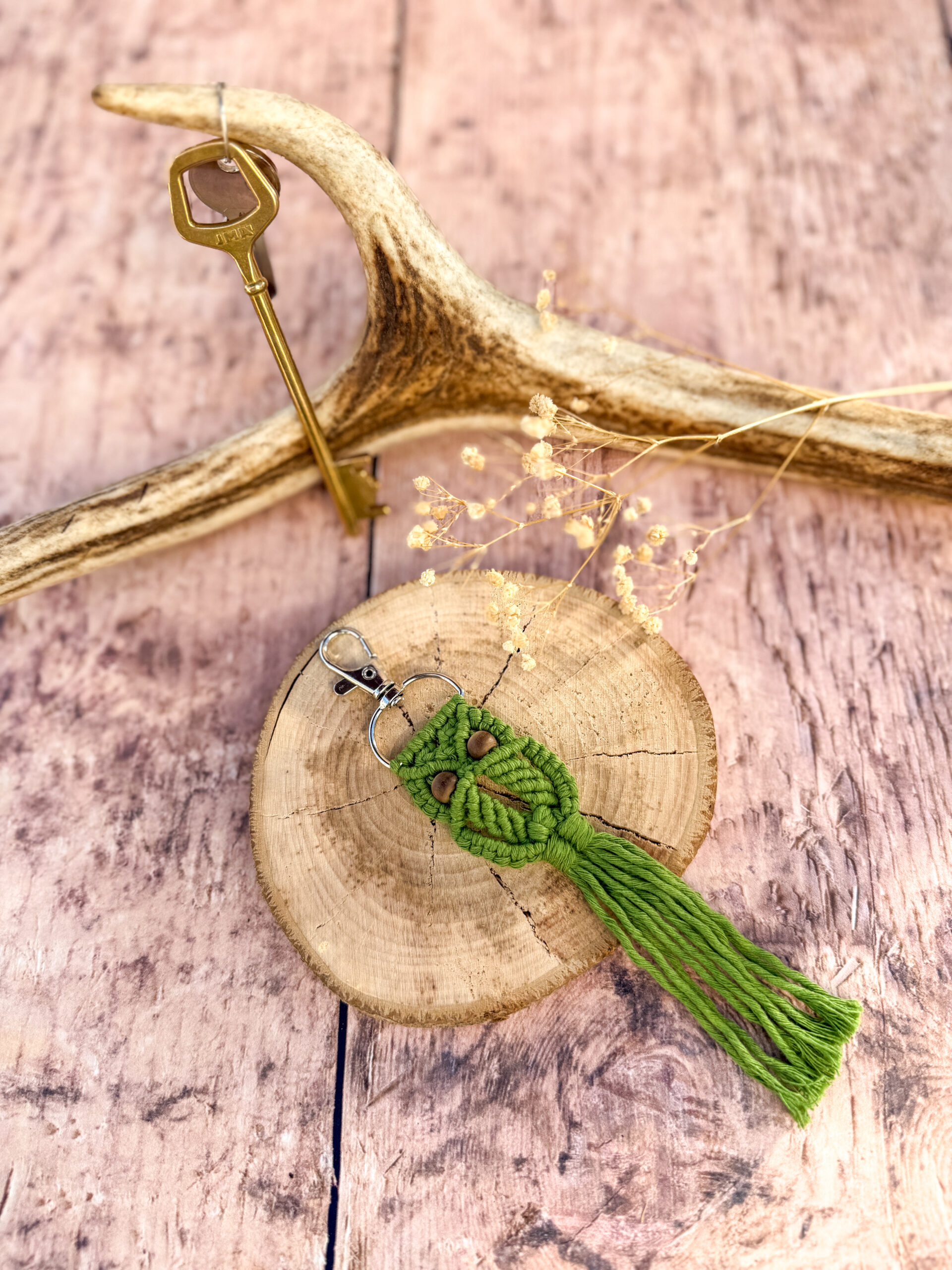 Porte-clés Chouette - Vert Mousse – Image 3